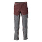 Pantaloni, buzunare pentru genunchi, stretch, pantaloni lejeri, burgundy/gri antracit