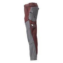 Pantaloni, buzunare pentru genunchi, stretch, pantaloni lejeri, burgundy/gri antracit