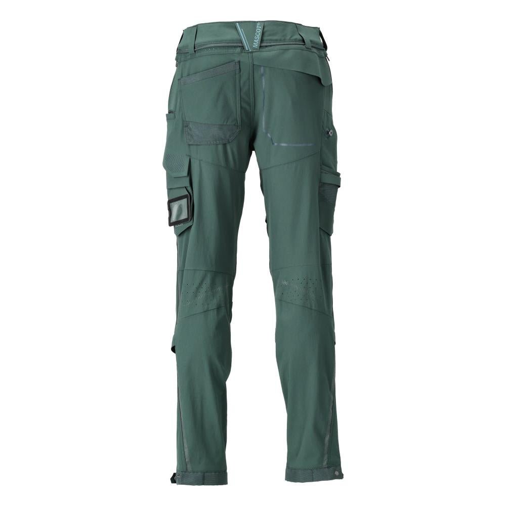 Pantaloni, buzunare pentru genunchi, stretch, pantaloni lejeri, verde pădure