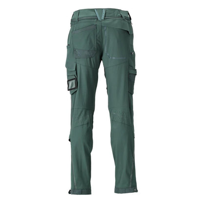 Pantaloni, buzunare pentru genunchi, stretch, pantaloni lejeri, verde pădure