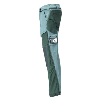 Pantaloni, buzunare pentru genunchi, stretch, pantaloni lejeri, verde pădure deschis/verde pădure