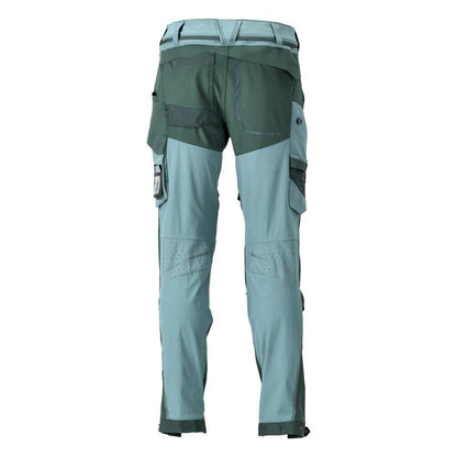 Pantaloni, buzunare pentru genunchi, stretch, pantaloni lejeri, verde pădure deschis/verde pădure
