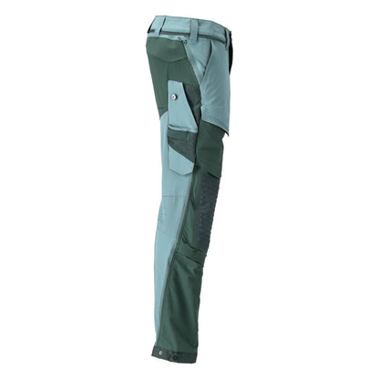 Pantaloni, buzunare pentru genunchi, stretch, pantaloni lejeri, verde pădure deschis/verde pădure
