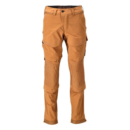 Pantaloni, buzunare pentru genunchi, stretch, pantaloni deschisi, maro nuci
