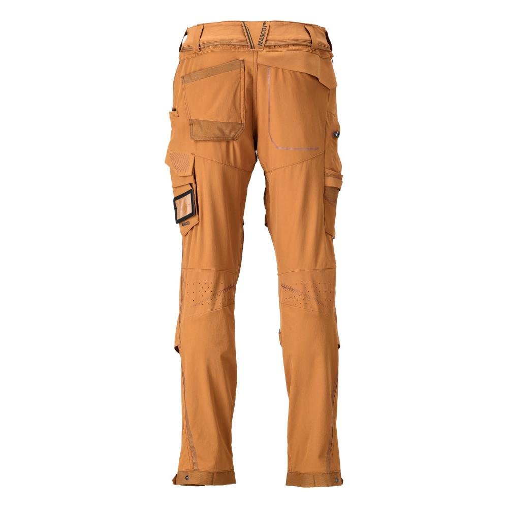 Pantaloni, buzunare pentru genunchi, stretch, pantaloni deschisi, maro nuci