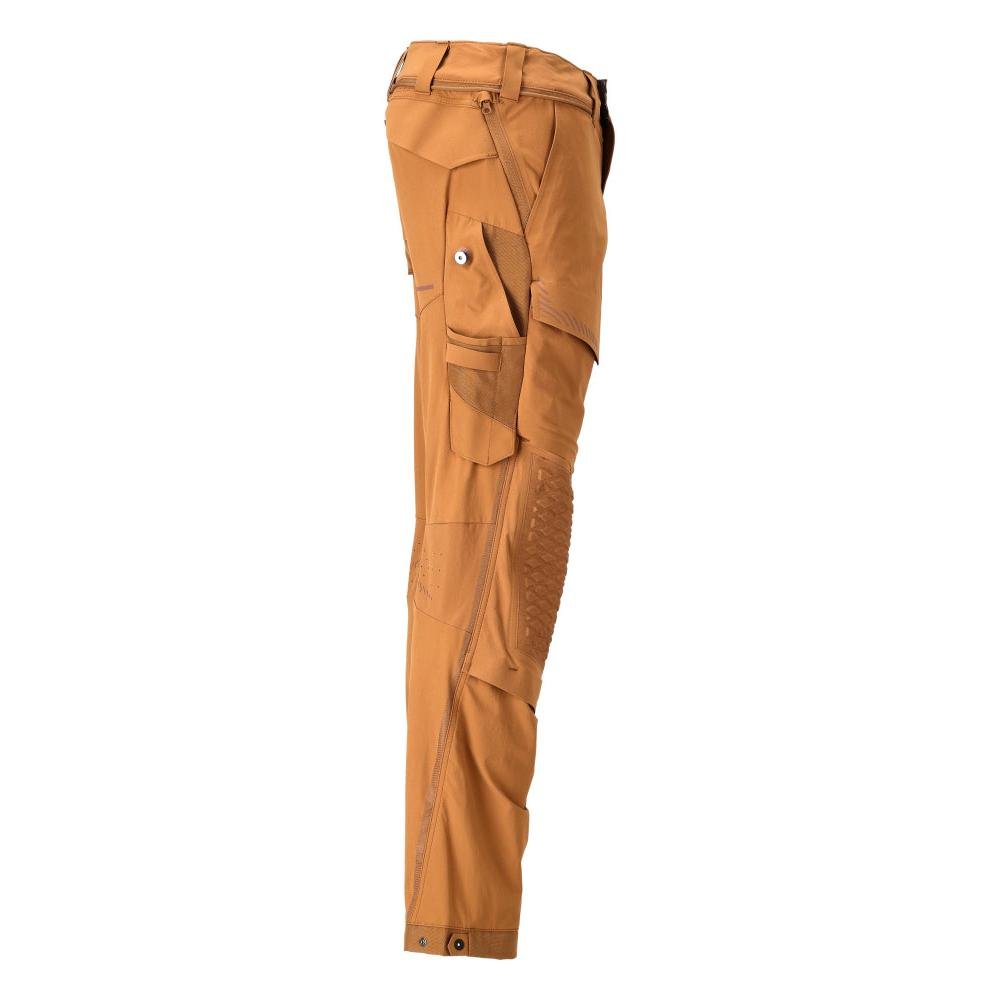 Pantaloni, buzunare pentru genunchi, stretch, pantaloni deschisi, maro nuci