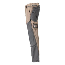 Pantaloni, buzunare pentru genunchi, pantaloni stretch, deschisi la culoare, bej nisip închis/gri antracit
