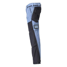 Pantaloni, buzunare pentru genunchi, stretch, pantaloni lejeri, albastru piatra/albastru negru