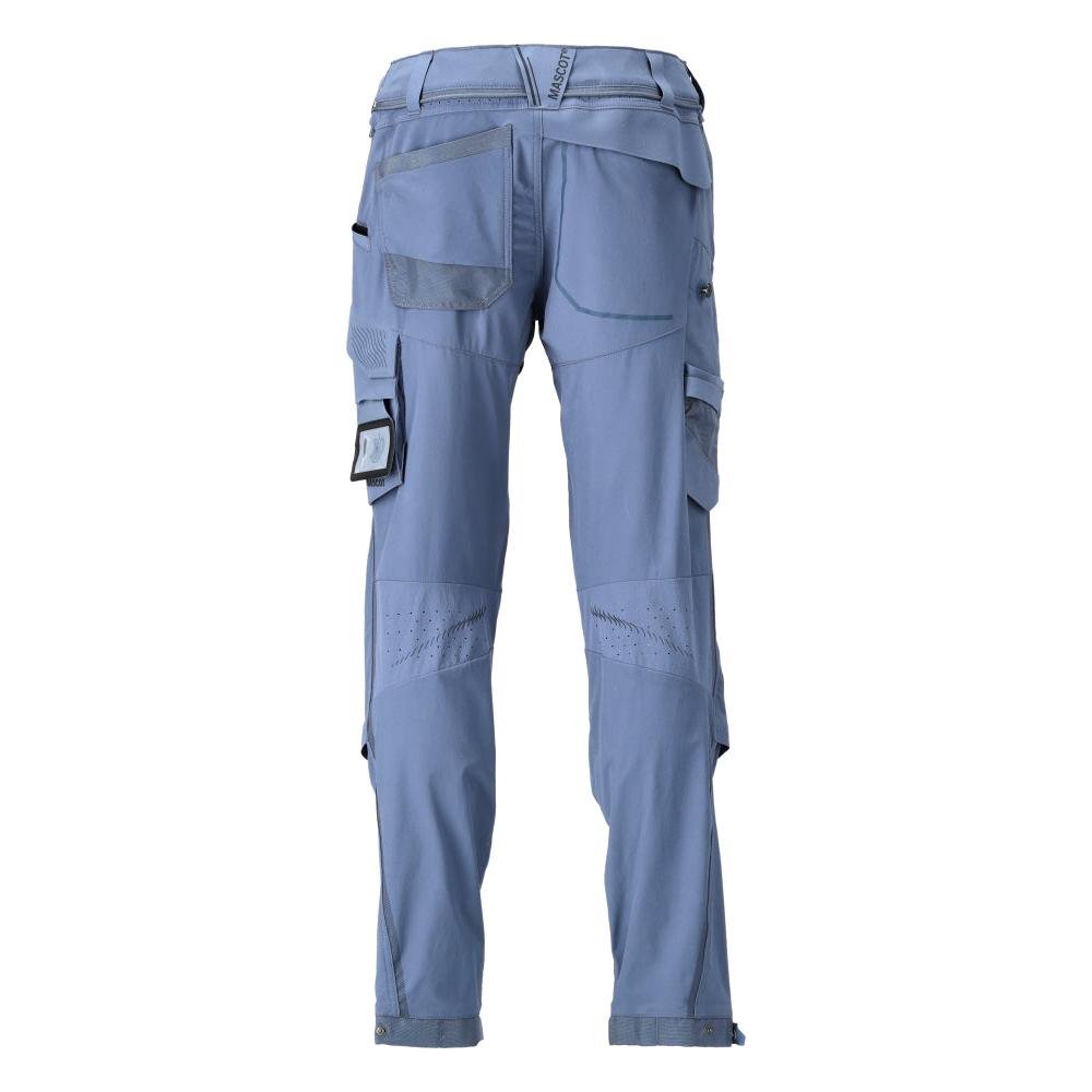 Pantaloni, buzunare pentru genunchi, stretch, pantaloni lejeri, albastru piatra