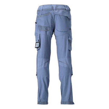 Pantaloni, buzunare pentru genunchi, stretch, pantaloni lejeri, albastru piatra
