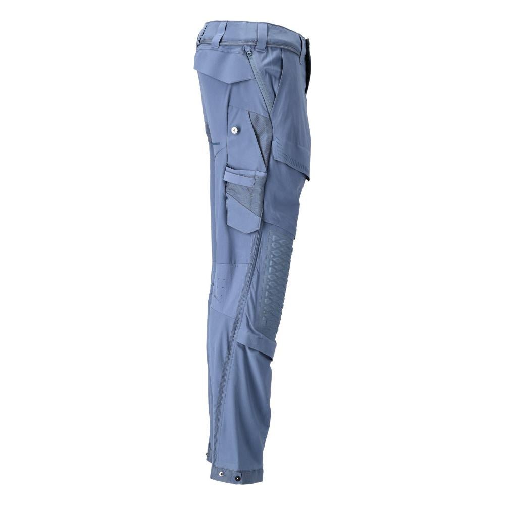 Pantaloni, buzunare pentru genunchi, stretch, pantaloni lejeri, albastru piatra