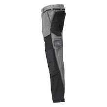 Pantaloni, buzunare pentru genunchi, stretch, pantaloni lejeri, gri antracit/negru
