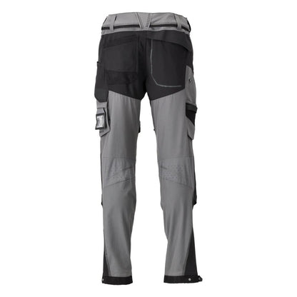 Pantaloni, buzunare pentru genunchi, stretch, pantaloni lejeri, gri antracit/negru