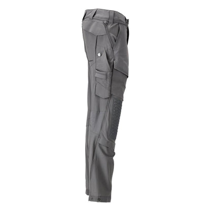 Pantaloni, buzunare pentru genunchi, stretch, pantaloni lejeri, gri antracit