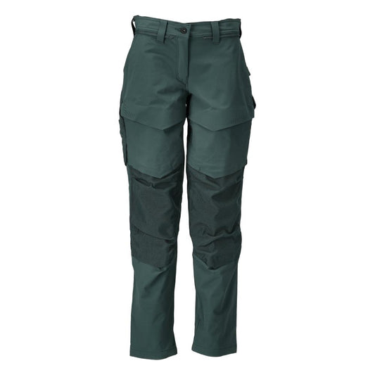 Pantaloni cu buzunare pentru genunchi, pantaloni dama, verde padure