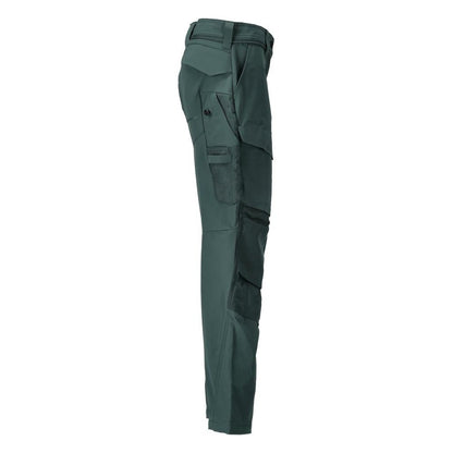 Pantaloni cu buzunare pentru genunchi, pantaloni dama, verde padure