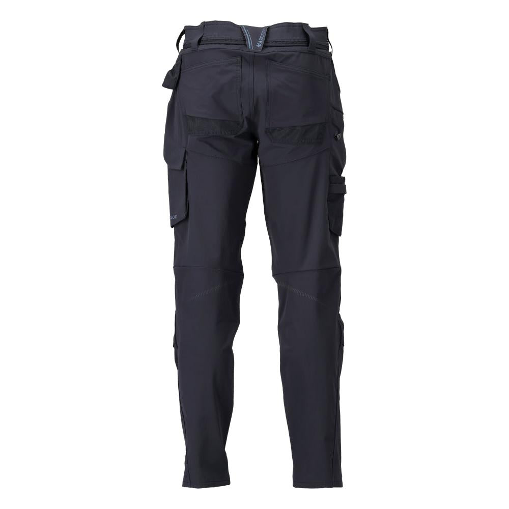 Pantaloni cu buzunare pentru genunchi, pantaloni ULTIMATE STRETCH, negru-albastru