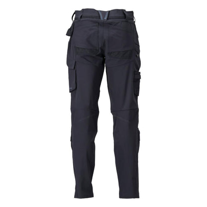 Pantaloni cu buzunare pentru genunchi, pantaloni ULTIMATE STRETCH, negru-albastru
