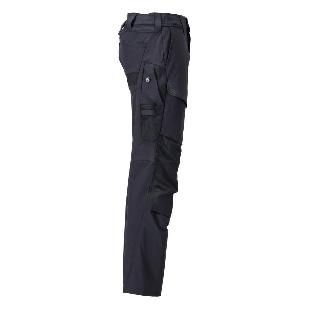 Pantaloni cu buzunare pentru genunchi, pantaloni ULTIMATE STRETCH, negru-albastru