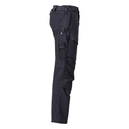 Pantaloni cu buzunare pentru genunchi, pantaloni ULTIMATE STRETCH, negru-albastru