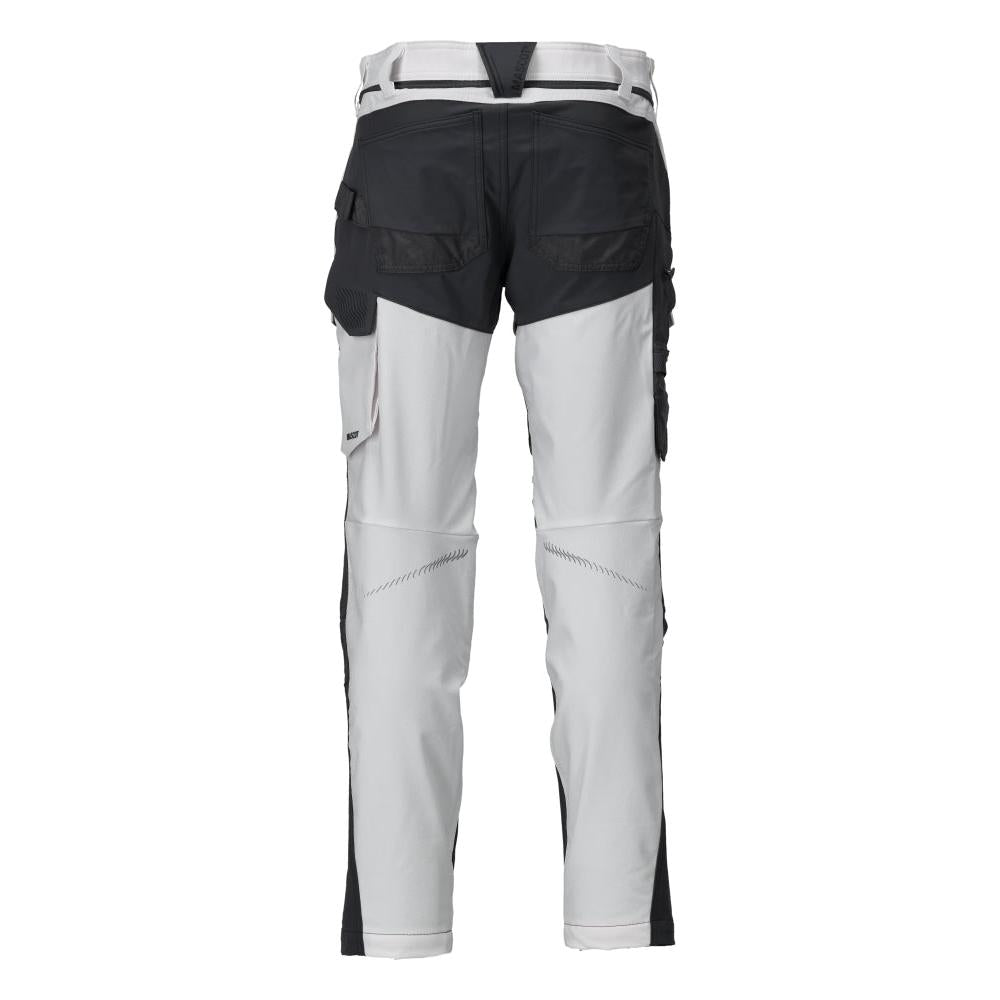 Pantaloni cu buzunare pentru genunchi, pantaloni ULTIMATE STRETCH, alb/gri antracit