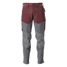Pantaloni cu buzunare pentru genunchi, pantaloni ULTIMATE STRETCH, bordeaux/gri antracit