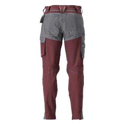 Pantaloni cu buzunare pentru genunchi, pantaloni ULTIMATE STRETCH, bordeaux/gri antracit