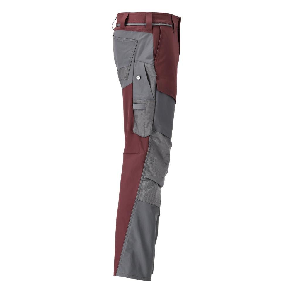 Pantaloni cu buzunare pentru genunchi, pantaloni ULTIMATE STRETCH, bordeaux/gri antracit