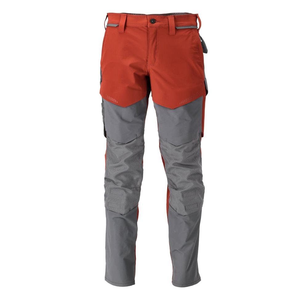 Pantaloni cu buzunare pentru genunchi, pantaloni ULTIMATE STRETCH, rosu toamna/gri antracit