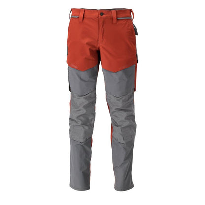 Pantaloni cu buzunare pentru genunchi, pantaloni ULTIMATE STRETCH, rosu toamna/gri antracit