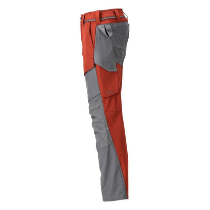 Pantaloni cu buzunare pentru genunchi, pantaloni ULTIMATE STRETCH, rosu toamna/gri antracit