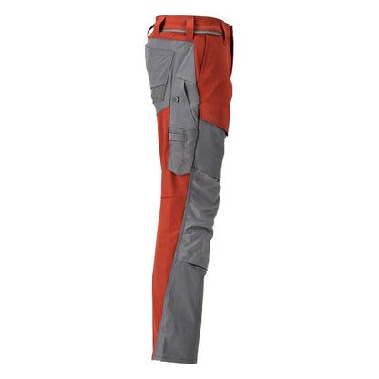 Pantaloni cu buzunare pentru genunchi, pantaloni ULTIMATE STRETCH, rosu toamna/gri antracit