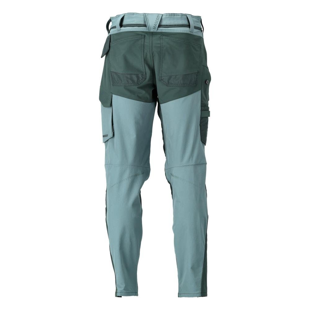 Pantaloni cu buzunare pentru genunchi, pantaloni ULTIMATE STRETCH, verde padure deschis/verde padure