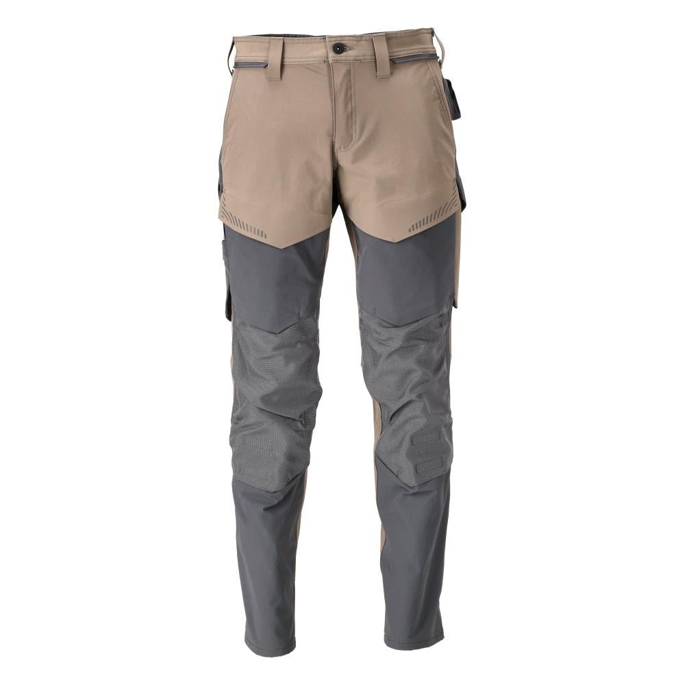 Pantaloni cu buzunare pentru genunchi, pantaloni ULTIMATE STRETCH, bej nisip închis/gri antracit