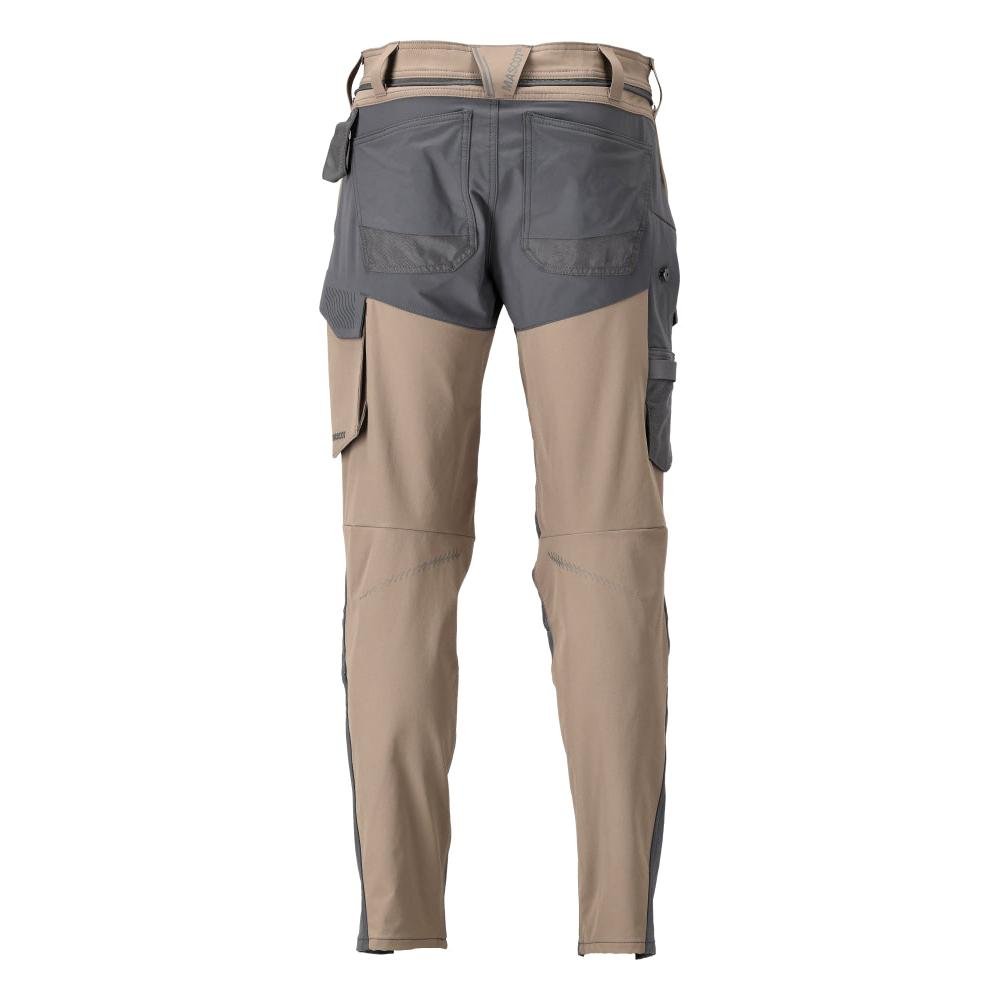 Pantaloni cu buzunare pentru genunchi, pantaloni ULTIMATE STRETCH, bej nisip închis/gri antracit