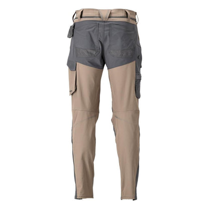 Pantaloni cu buzunare pentru genunchi, pantaloni ULTIMATE STRETCH, bej nisip închis/gri antracit