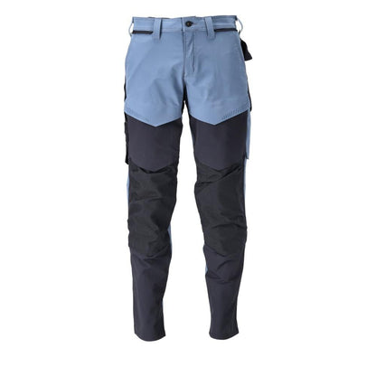 Pantaloni cu buzunare pentru genunchi, pantaloni ULTIMATE STRETCH, albastru piatra/negru-albastru