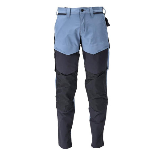 Pantaloni cu buzunare pentru genunchi, pantaloni ULTIMATE STRETCH, albastru piatra/negru-albastru