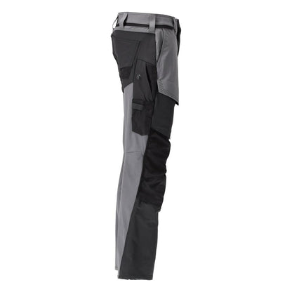 Pantaloni cu buzunare pentru genunchi, pantaloni ULTIMATE STRETCH, gri antracit/negru