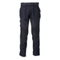 Pantaloni cu buzunare la genunchi, negru-albastru