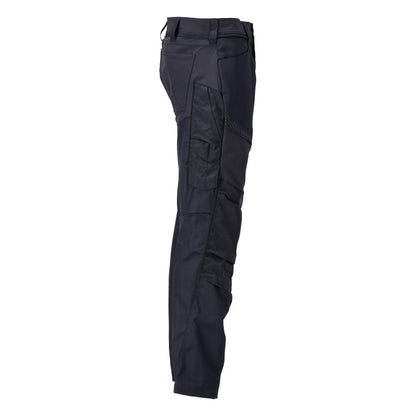 Pantaloni cu buzunare la genunchi, negru-albastru