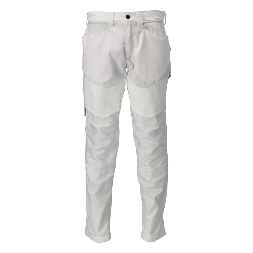 Pantaloni cu buzunare la genunchi, alb