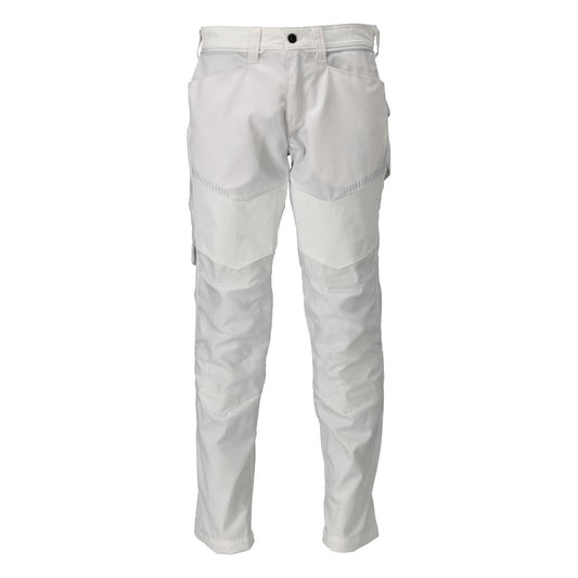 Pantaloni cu buzunare la genunchi, alb