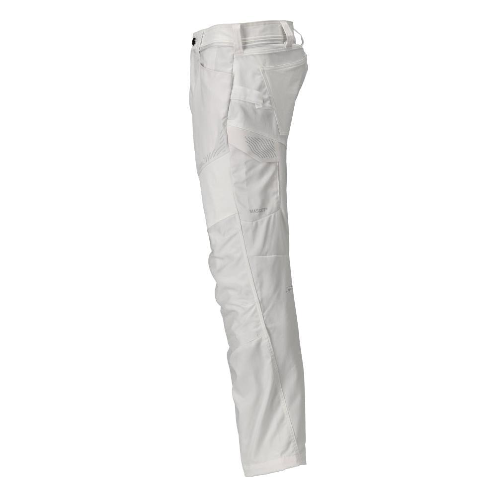 Pantaloni cu buzunare la genunchi, alb