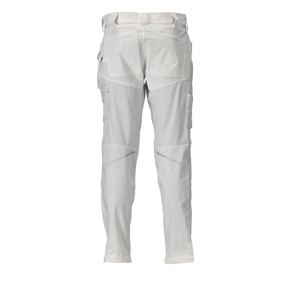 Pantaloni cu buzunare la genunchi, alb