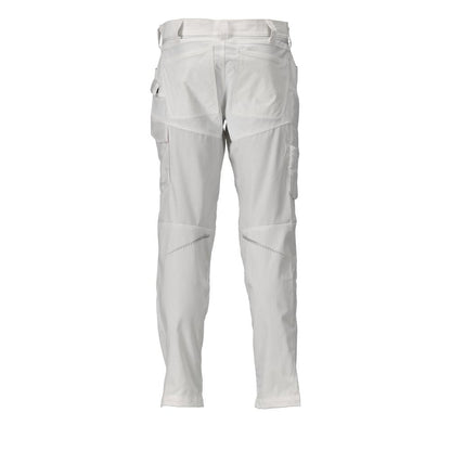 Pantaloni cu buzunare la genunchi, alb