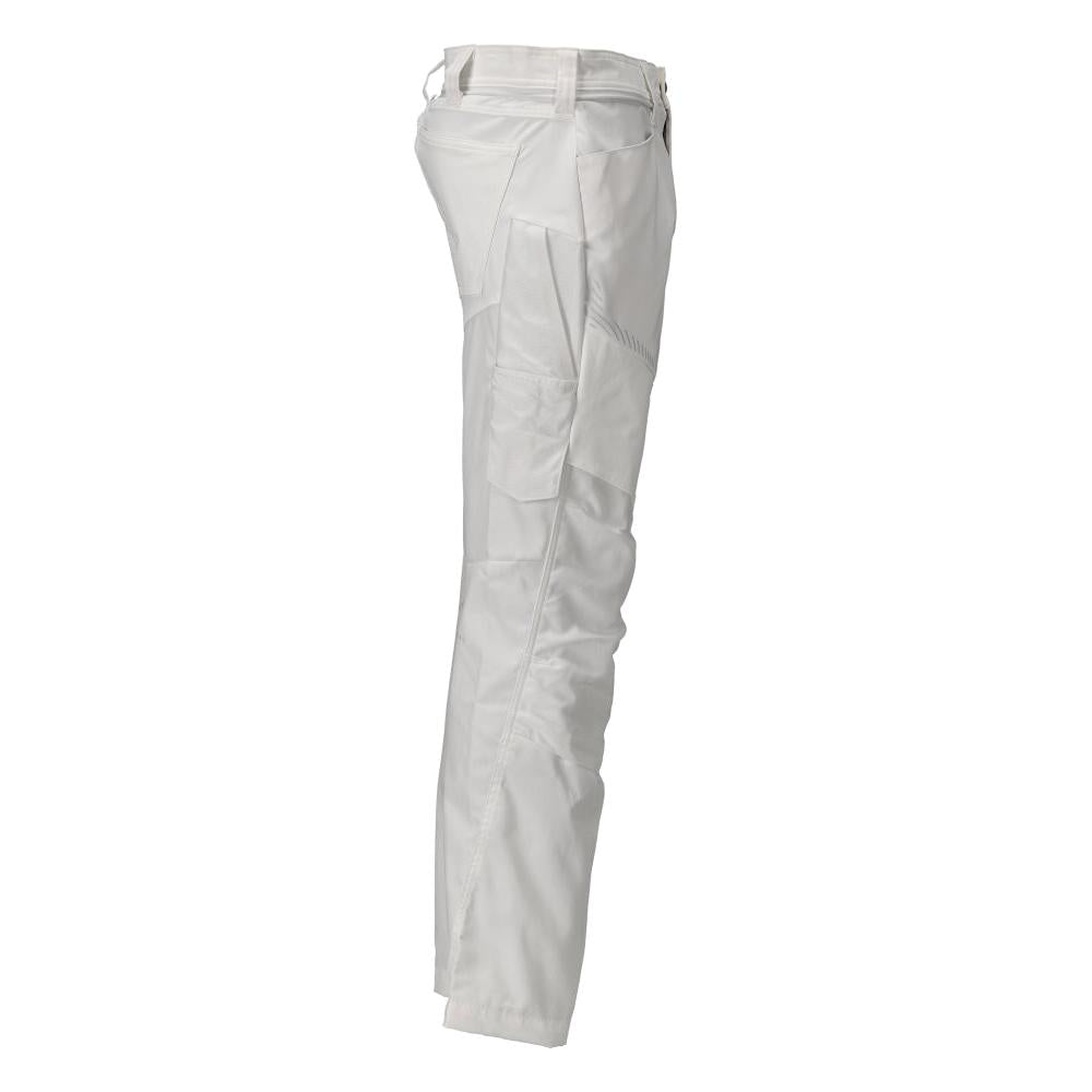 Pantaloni cu buzunare la genunchi, alb