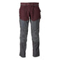 Pantaloni cu buzunare la genunchi, bordeaux/gri antracit