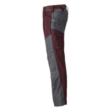 Pantaloni cu buzunare la genunchi, bordeaux/gri antracit