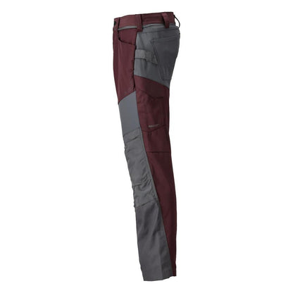 Pantaloni cu buzunare la genunchi, bordeaux/gri antracit